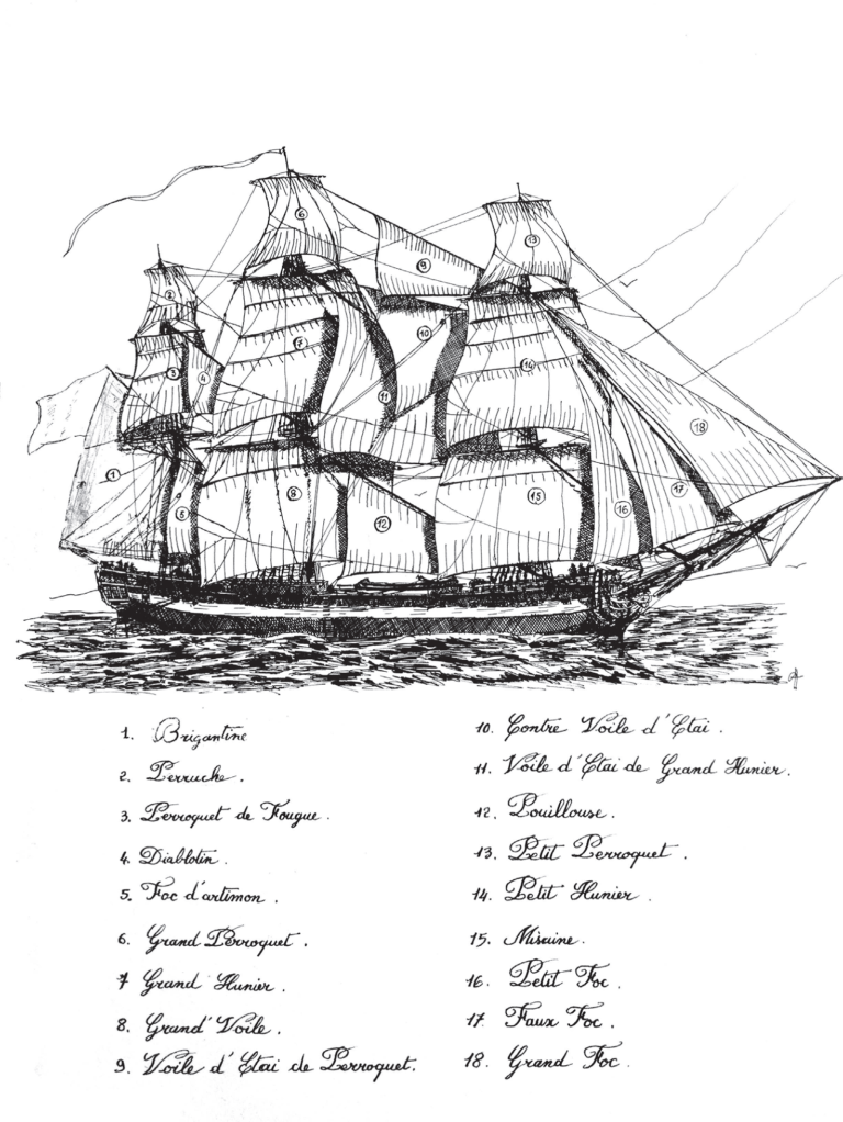 Croquis Brigantin par Eric Gautier